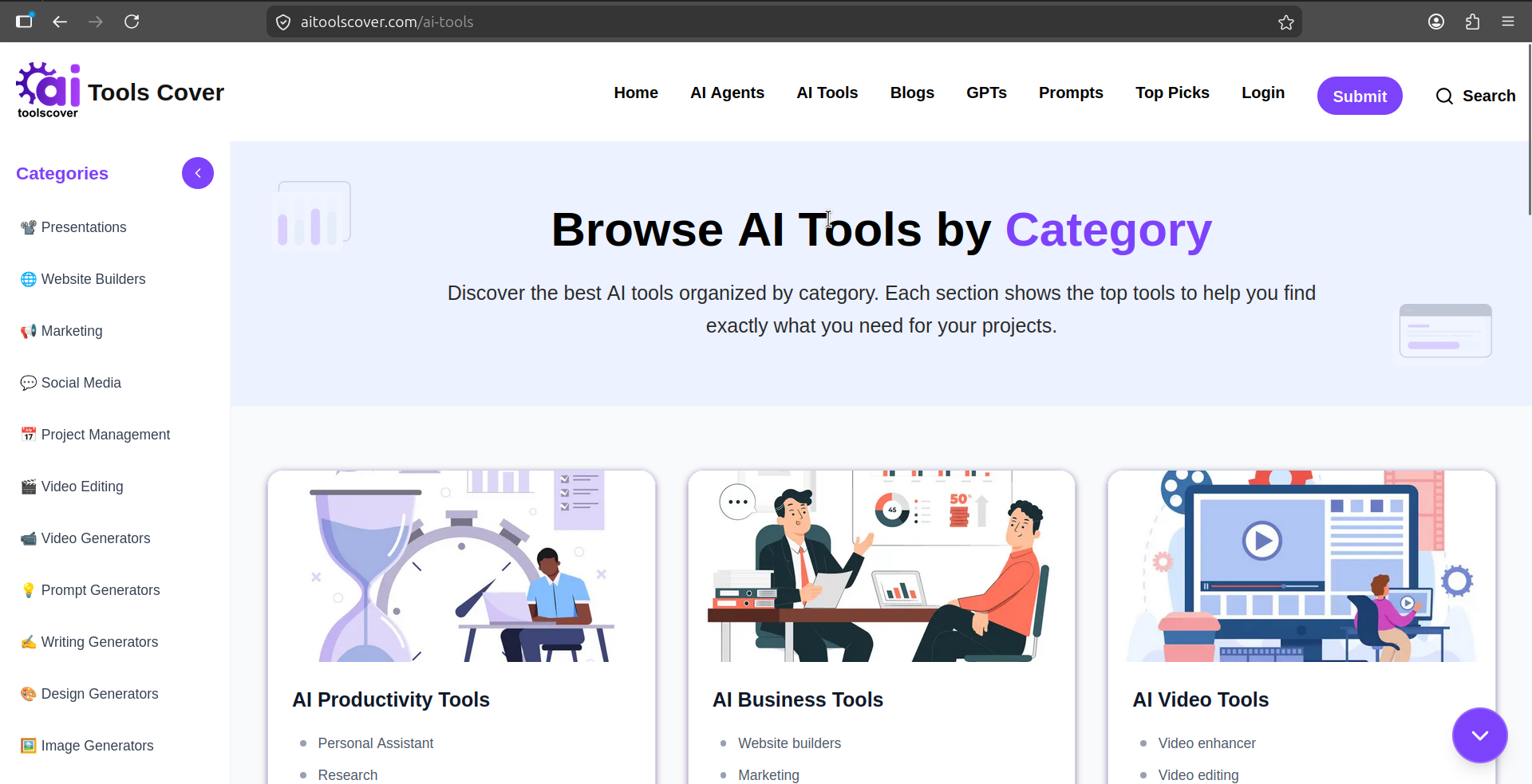User dashboard and tool submission portal